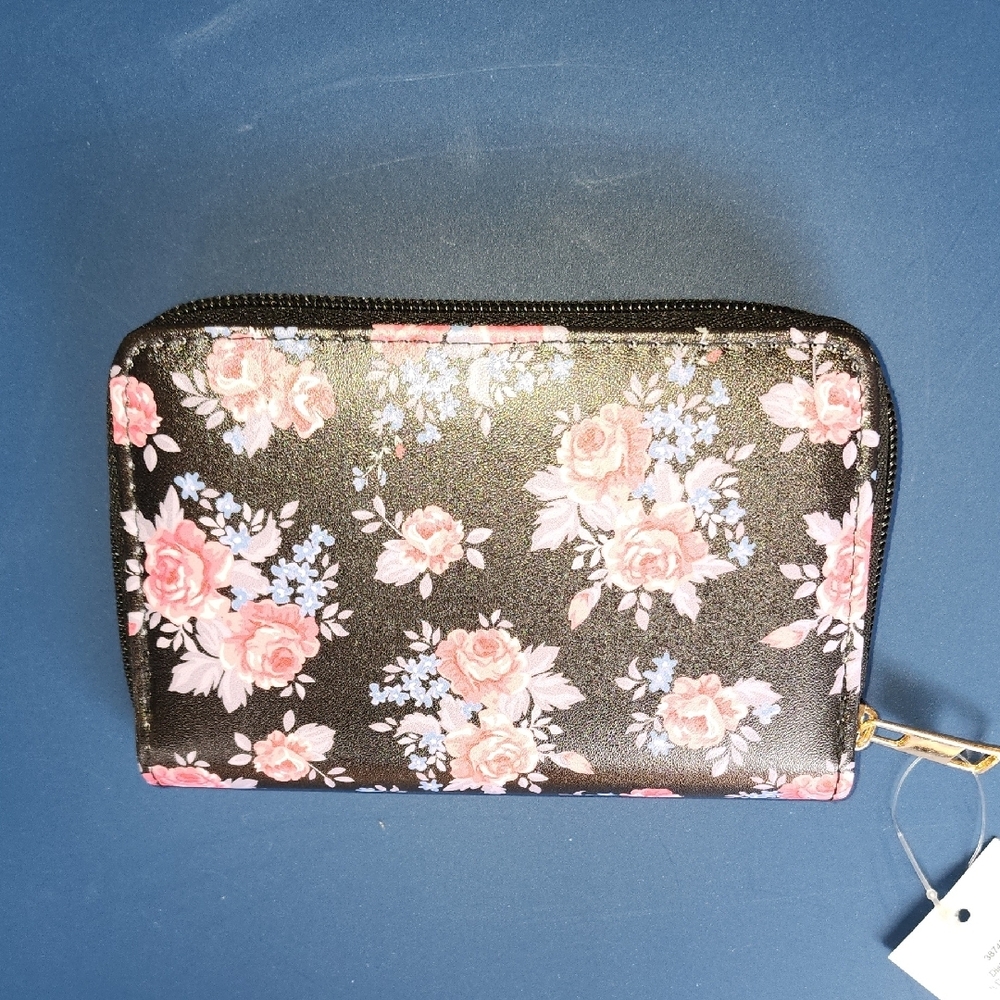 Floral Black Wallet